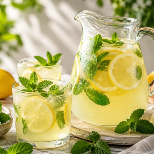 Limonadă cu lămâie, mentă și ulei esențial de Mentă Creață